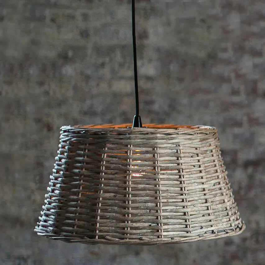 Large Dark Wicker Chandelier Shade
