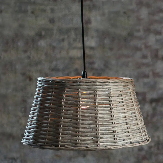 Large Dark Wicker Chandelier Shade